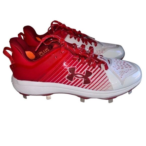 Under Armour Yard Low MT TPU baseball cleats red white new